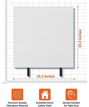 2 Pack Deluxe Emergency Fire Blanket for Home and Kitchen | Fireproof & Fire Retardant | House Fire Extinguisher Kit - Buy Online on SooperMarket.com