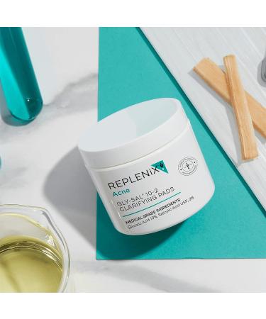 Replenix Gly-Sal Clarifying Acne Pads - Maximum Strength 10% Glycolic & Salicylic Acid Treatment - 60ct Travel Friendly Pads - Buy Online on SooperMarket.com