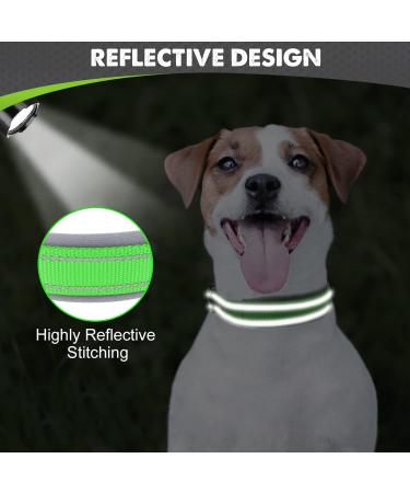 Joytale Softly Padded Neoprene Dog Collar for Small Dogs - Reflective Nylon Wide Collar in Green - 1 Pack - Buy Online on SooperMarket.com