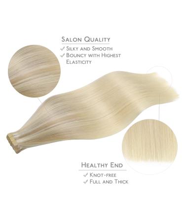 20pcs Real Hair Tape Extensions - 60cm Ash Blonde to Gold Blonde | Silky Straight Remy Invisible Skin Weft - Buy Online on SooperMarket.com