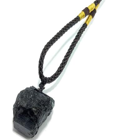 Buy Oralgo Irregular Stone Trailer Necklace - Unique Black Tourmaline Choker & Long Sweater Chain for International Shipping - Buy Online on SooperMarket.com