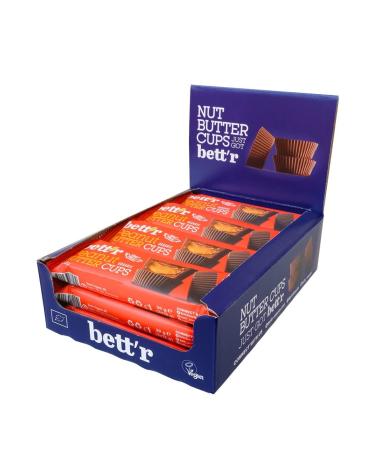 Bett r Bio Peanut Butter Cups. 100% Vegan Gluten free and Lactose free - 12 x 39 g Bett'r Bio Peanut Butter Cups