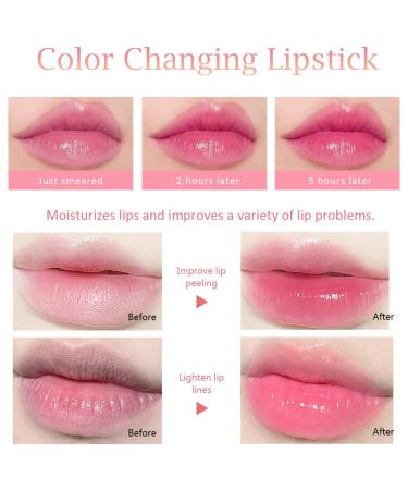 3Pcs Korean Mood Lip Balm Gift Set - Long Lasting Color Change Lipstick Stain - Peach, Strawberry, Grape Tinted Lip Balms - pH Lip Color Changing Gloss for Women & Girls - 3 Count Pack - Buy Online on SooperMarket.com