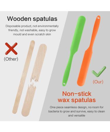 Bubuyun 8-Piece Non-Stick Wax Silicone Spatula Set | Reusable Hair Removal Applicators with Hooks | Ideal for Mixing & Scraping - Buy Online on SooperMarket.com