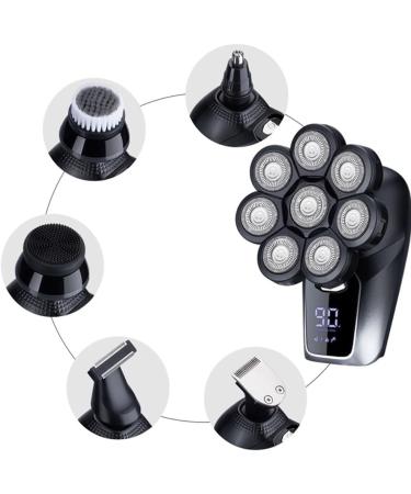 6-in-1 8D Bald Head Shaver for Men | Electric Razor with LED Display | Portable & Multifunctional Head Shavers - Buy Online on SooperMarket.com