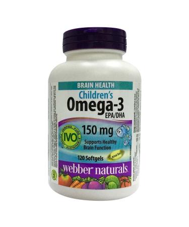 Webber Naturals Omega-3 Kids Softgel Capsules Natural Orange 120 Count (Pack of 1)