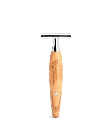 M HLE Kosmo Shaving Set - Silvertip Fibre Safety Razor in Olive Wood - Premium 1 Piece Set for A Perfect Shave - Buy Online on SooperMarket.com