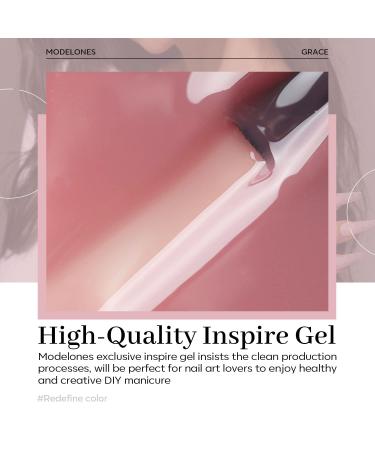 Modelones Gel Nail Polish 15ml Sheer Dusty Rose - Transparent Jelly Nude Pink Champagne Color - Soak Off LED Salon DIY Manicure Kit for Women Girls - Buy Online on SooperMarket.com