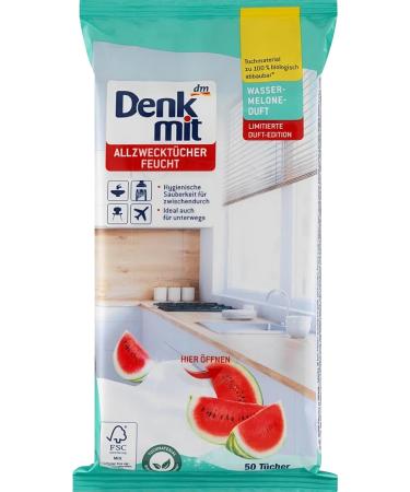 Watermelon all-purpose Wipes 2 packs x 50 pieces - Hygienic Cleanliness for at home and on the go/Germany - Buy Online on SooperMarket.com