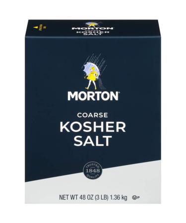 Morton Kosher Salt, Coarse, 48 Ounce