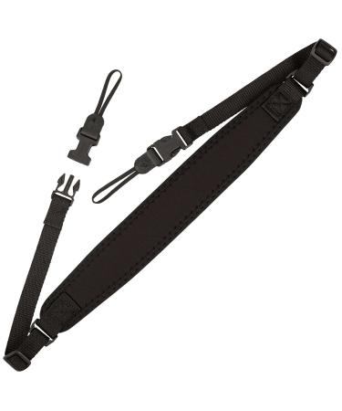 OP/TECH USA Super Classic Strap - UNI Loop - Padded Neoprene Neck Strap with Control-Stretch System and Quick Disconnects (Black) Black Uni-loop Strap