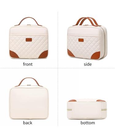 SHENHU Beige Toiletry Bag with Hanging Hook - Water-resistant Travel Makeup Organizer for Women - Buy Online on SooperMarket.com