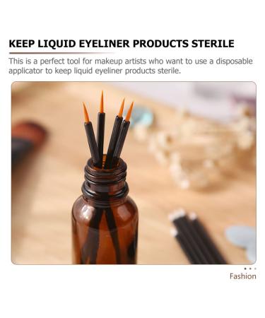 100pcs Disposable Eyeliner Brush Set | Makeup Applicator for Women | Practical & Durable Eye Tools | Artificial Fiber Makeup Brushes in Black - Buy Online on SooperMarket.com