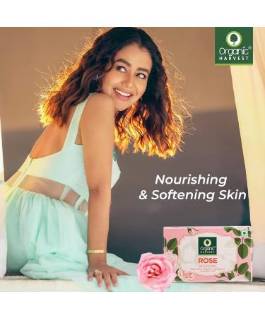 Organic Harvest Gentle Cleansing Rose Bathing Bar For Skin Moisturisation Ideal For All Skin Types 100% American Certified Organic Paraben & Sulphate Free 125gm - Buy Online on SooperMarket.com