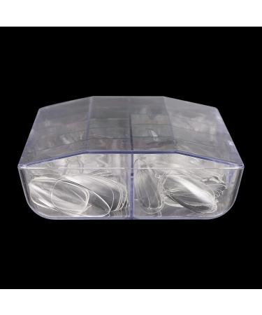 Almond Shaped Nail Tips 500Pcs Clear Acrylic Medium Nails Full Cover with Case for DIY Nail Art 10 Sizes - Buy Online on SooperMarket.com