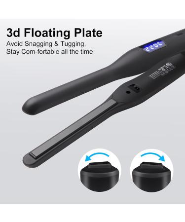 Mini Hair Straightener for Short Hair & Beard - Adjustable Temperature Flat Iron for Pixies & Tight Curls (Black) - Buy Online on SooperMarket.com
