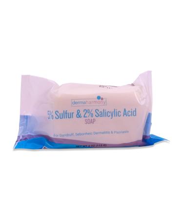 Dermaharmony 5% Sulfur 2% Salicylic Acid Bar Soap 4 oz - For Seborrheic Dermatitis, Dandruff & Psoriasis - Buy Online on SooperMarket.com