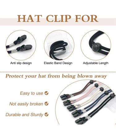 Dongker Hut Anti-Wind Lanyard Cord Clips - 5-Pack Hat Clip Set for Wind Resistance | Perfect for Walking Cycling Golf & Hiking - Buy Online on SooperMarket.com