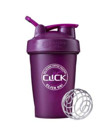 CLICK Coffee Protein Drink Shaker Cup with Wire Wisk Ball 20 Ounce
