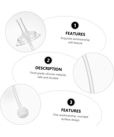 Ibasenice 12 STK Reusable Silicone Straws - Straw Sippy Cup Converter Kit for Baby Bottles - Eco-Friendly Pebble Gel Milk Cup - Transparent (3 Pack) - Buy Online on SooperMarket.com