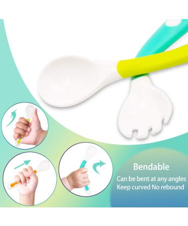 Novos Baby Utensils Set - Soft Grip Toddler Fork & Spoon with Travel Case | Perfect Feeding Learning Tool for Kids - Blue - Buy Online on SooperMarket.com