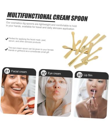 Baluue 8pcs Mask Spoon Skincare Spatula Cream Applicator Makeup Spatulas Makeup Scoop Skin Care Spatula Abs 6x0.7x0.7cm Golden - Buy Online on SooperMarket.com