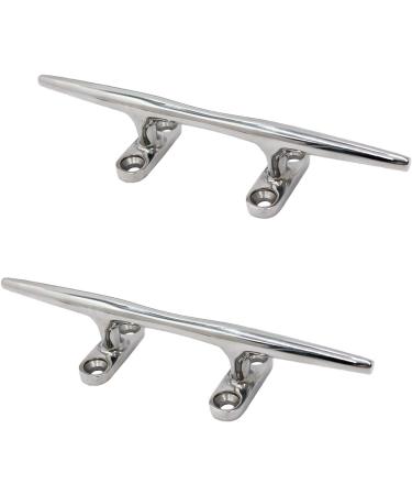 SHENGHUISS 8 inch Boat Dock Cleat Stainless Steel 316 - 4 Pack | Marine Deck Rope Cleats with Fasteners - 2 Pack - Buy Online on SooperMarket.com