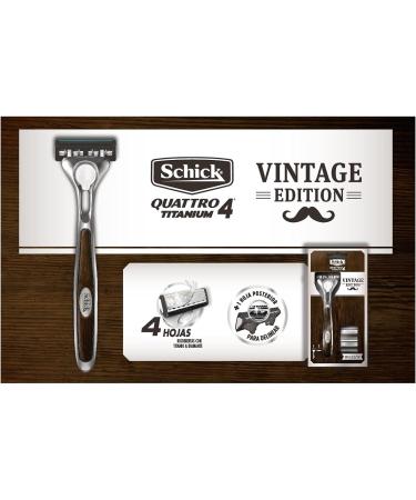 Wilkinson Sword Quattro Men's Razor Vintage Edition - Premium Shaving Experience | 1 Pack - Buy Online on SooperMarket.com