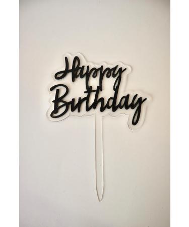 Cake Topper (Happy Birthday Black) Happy Birthday cake topper Black - Buy Online on SooperMarket.com