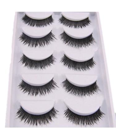 Bluelans 5 Pairs Long Cross False Artificial Eyelashes Thick Black Eyelashes Eyelash Extension Makeup