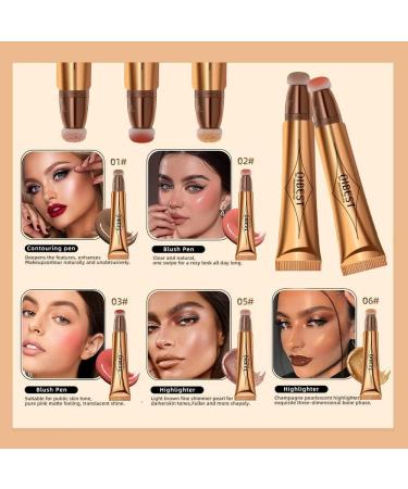3Pcs Liquid Blusher for Cheeks Highlighter Makeup Stick Liquid Blush 3-in-1 Cheek Liquid Blush Highlighter Beauty Wall Shimmer Liquid Face Highlighter with Soft Cushion Applicator - Buy Online on SooperMarket.com