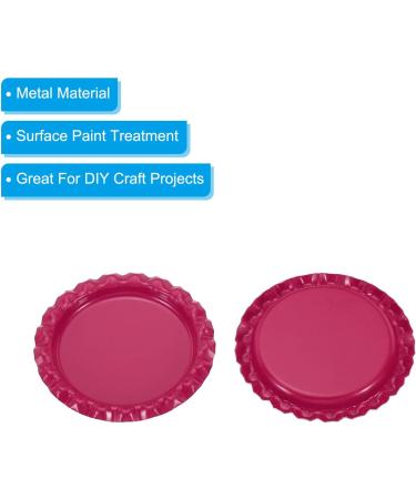PATIKIL 1 Inch Flat Decorative Bottle Caps 50 Pack Craft Bottle Pendant Trays Double Sides Printed for DIY Pendants Craft Scrapbooks Rose Red - Buy Online on SooperMarket.com