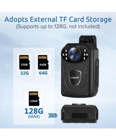 BOBLOV KJ21 Body Camera | 1296P | Memory Expand up to 128G | 8-10Hours Recording | Lightweight & Easy to Use | Clear Night Vision | Police Body Camera - Buy Online on SooperMarket.com