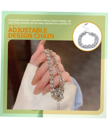PACKOVE 4pcs Rhinestone Bracelet Charm Bracelets for Girls Bracelet for Charms Girls Bracelet Link Charm Bracelet Delicate Bracelet Personalized Bracelet Alloy Wrist Miss Jewelry - Buy Online on SooperMarket.com