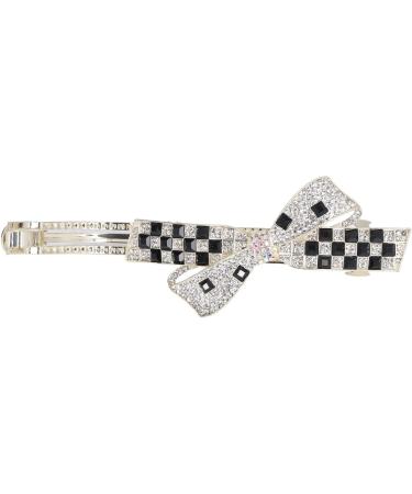 Shop Strass Hair Clips - Black & White Checkerboard Bowknot Ponytail Hairpins for Women & Girls - Stylish Hair Styling Tools - Buy Online on SooperMarket.com