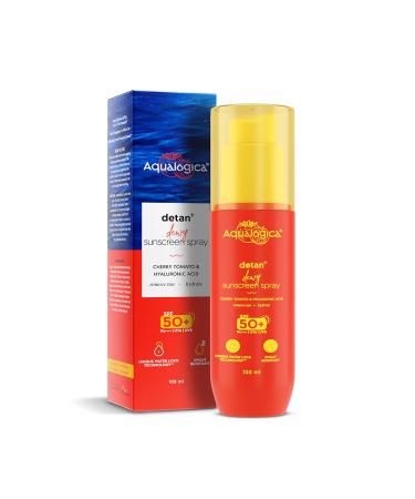 Detan+ Dewy Sunscreen Spray with SPF 50+ & PA++++ | Broad Spectrum Protection with Mess-Free Application | Hydrating & Sweat Resistant Formula | 3.38 Fl Oz/100ml
