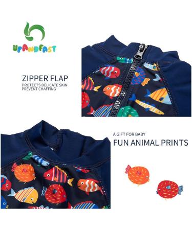 UPF 50+ Baby Girl One Piece Swimwear Suit with Sun Hat | Toddler Swimsuit | Colorful Fish Design | 18-24 Months - Buy Online on SooperMarket.com