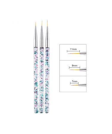 2pc Nail Ombre Brush Set for UV Gel Polish & Acrylic Nail Art Gradient Color Painting Pen with Rhinestone Crystal Detail - Buy Online on SooperMarket.com