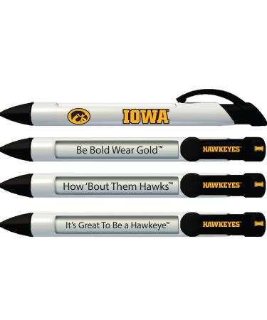Greeting Pen University of Iowa Hawkeyes Rotating Message Pens - 4 Pack (8039) Officially Licensed Collegiate Product