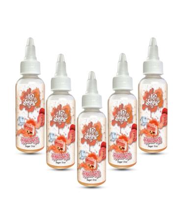 Mr Syrups Delicious Rhubarb Flavoured Syrup 60ml Best Sugar Free Pure Natural Summer Drink Refeshment Great Syrup for Coffee Milkshakes Cocktail Frappes Juices Beverages Parties (Pack of 5 - Combo) Rhubarb 60.00 ml (Pack of 5)