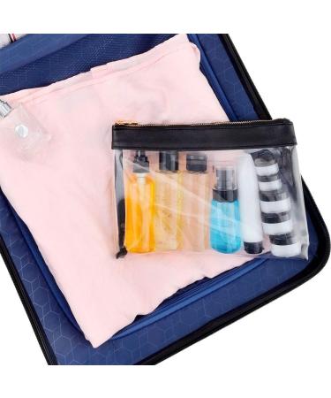 Toureal 15-Piece Empty Travel Bottles Set | Leather Travel Size Containers for Cosmetics (Max. 100ml) - Perfect for Airplane Use (Transparent) - Buy Online on SooperMarket.com