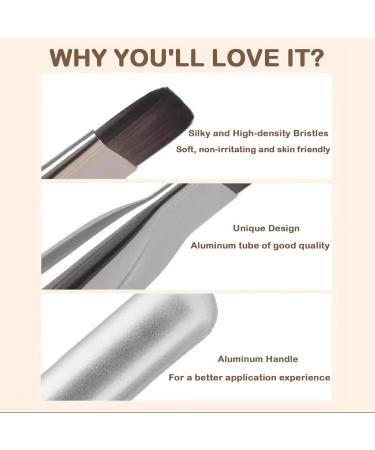 Ruzister 2 Pieces Foundation Makeup Brushes Flat Head Foundation Brush Liquid Powder Brush Ultra Thin Makeup Brush Premium Brush Hair for Creamy Powdery or - Buy Online on SooperMarket.com