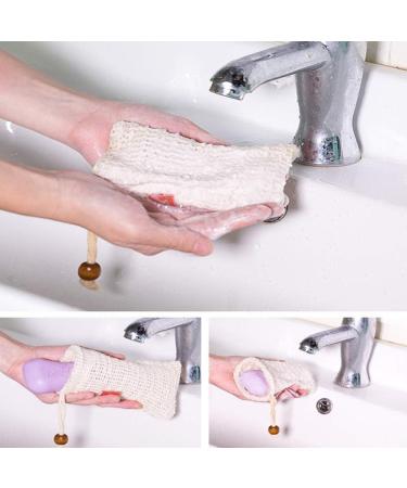 Vtrem Sisal Soap Saver Bags - 5 Pack Natural Exfoliating Pouches for Bar Soap | Soft Mesh Net Drawstring for Shower & Drying - Buy Online on SooperMarket.com