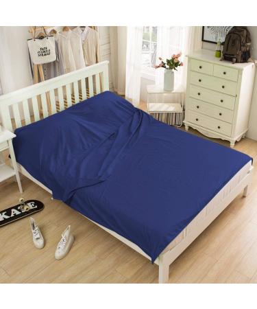 Lightweight Breathable Navy Sleeping Bag Liner | Compact Travel Bed Sheet 63*82.7 | Ideal for Camping, Home, and Hotel Use - Buy Online on SooperMarket.com