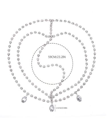 Yalice Rhinestone Layered Head Chain - Sparkly Bridal Headpieces for Women and Girls (Silver) - Buy Online on SooperMarket.com