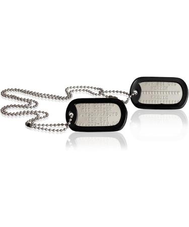 Personalized Dog ID Tags Set - 2 Chains & Silencers | Custom Embossing | Military Style Rambo Design - Buy Online on SooperMarket.com