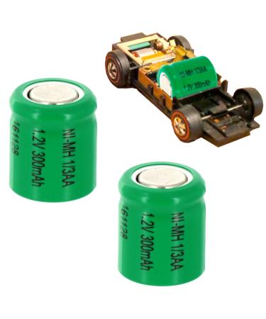 2pc Sizzler Short Chasis 1.2V 1/3AA NiMH 300mAh Flat Top Rechargeable Battery For NIGHT RIDING SIZZLERS AND SIZZLERS II MANTIS MATCHBOX HOTLINE TRAINS EARTH SHAKERS AND CHOPCYCLES