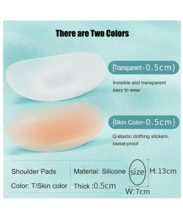2 Pairs/4 PCS Silicone Shoulder Pads Invisible Shoulder Pads Anti-Slip Shoulder Push-Up Pads Shoulder Enhancer Adhesive Sticky Support Height Enhancer for Womens Clothing (Transparent +Skin) - Buy Online on SooperMarket.com