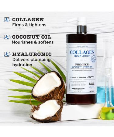 Rosen Apothecary Firming Collagen Body Lotion with Coconut Oil - 32 fl oz - Hydrating and Tightening Formula for Firmer, Hydrated Skin - Buy Online on SooperMarket.com