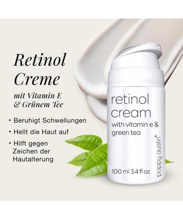 Poppy Austin Vegan Retinol Cream 100ml - Organic Eye & Face Cream with Vitamin E & Green Tea - Cruelty-Free Hydrating Retinol for Women - Buy Online on SooperMarket.com